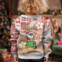 Hawaii Mele Kalikimaka Kid Ugly Christmas Sweater Hula Santa Retro Style Red - Polynesian Pride