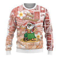 Hawaii Mele Kalikimaka Ugly Christmas Sweater Hula Santa Retro Style Red - Polynesian Pride