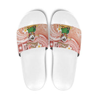 Hawaii Mele Kalikimaka Slide Sandals Hula Santa Retro Style Red - Polynesian Pride