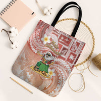 Hawaii Mele Kalikimaka Tote Bag Hula Santa Retro Style Red LT05 Black Strap One Size Red - Polynesian Pride