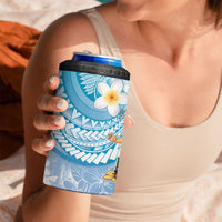 Hawaii Mele Kalikimaka 4 in 1 Can Cooler Tumbler Hula Santa Retro Style Blue - Polynesian Pride