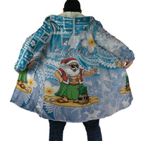 Hawaii Mele Kalikimaka Cloak Hula Santa Retro Style Blue - Polynesian Pride