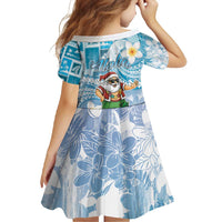 Hawaii Mele Kalikimaka Family Matching Mermaid Dress and Hawaiian Shirt Hula Santa Retro Style Blue LT05 - Polynesian Pride