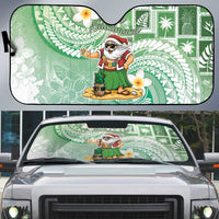 Hawaii Mele Kalikimaka Auto Sun Shade Hula Santa Retro Style Green - Polynesian Pride