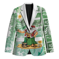 Hawaii Mele Kalikimaka Blazer Hula Santa Retro Style Green - Polynesian Pride