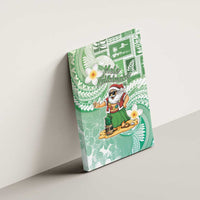 Hawaii Mele Kalikimaka Canvas Wall Art Hula Santa Retro Style Green - Polynesian Pride