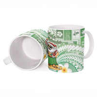 Hawaii Mele Kalikimaka Ceramic Mug Hula Santa Retro Style Green - Polynesian Pride