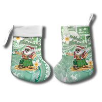 Hawaii Mele Kalikimaka Christmas Stocking Hula Santa Retro Style Green LT05 - Polynesian Pride