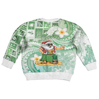 Hawaii Mele Kalikimaka Kid Ugly Christmas Sweater Hula Santa Retro Style Green - Polynesian Pride