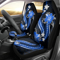 Blue Polynesian Pattern With Tropical Flowers Car Seat Cover LT05 - Polynesian Pride