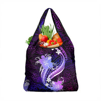 Galaxy Polynesian Pattern With Tropical Flowers Grocery Bag LT05 1-pack One Size Galaxy - Polynesian Pride