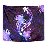Galaxy Polynesian Pattern With Tropical Flowers Tapestry LT05 - Polynesian Pride