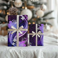 Galaxy Polynesian Pattern With Tropical Flowers Wrapping Paper - Polynesian Pride