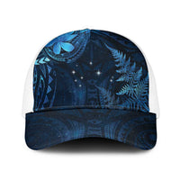 New Zealand Matariki Mesh Trucker Cap Maori New Year LT05 One Size White Blue - Polynesian Pride