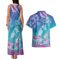 Polynesia Sea Turtle Couple Couples Matching Tank Maxi Dress and Hawaiian Shirt Love Is Life