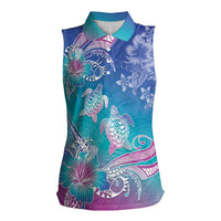 Polynesia Sea Turtle Couple Women Sleeveless Polo Shirt Love Is Life
