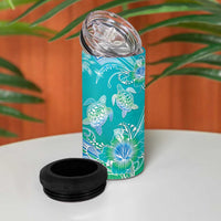 Polynesia Sea Turtle Couple 4 in 1 Can Cooler Tumbler I Am Turtley In Love With You