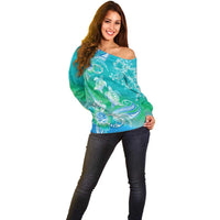 Polynesia Sea Turtle Couple Off Shoulder Sweater I Am Turtley In Love With You