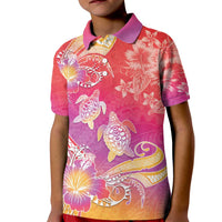 Polynesia Sea Turtle Couple Kid Polo Shirt One Soul One Love