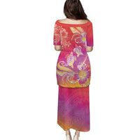 Polynesia Sea Turtle Couple Puletasi One Soul One Love