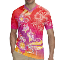 Polynesia Sea Turtle Couple Rugby Jersey One Soul One Love