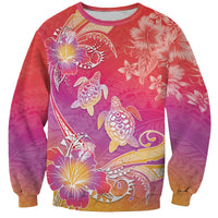 Polynesia Sea Turtle Couple Sweatshirt One Soul One Love