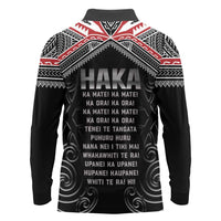 New Zealand Aotearoa Long Sleeve Polo Shirt Traditional Kapa Haka LT05 - Polynesian Pride