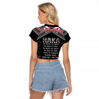 New Zealand Aotearoa Raglan Cropped T Shirt Traditional Kapa Haka