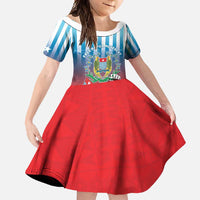 Personalised Free West Papua Family Matching Summer Maxi Dress and Hawaiian Shirt One People One Soul Unique Style LT05 Daughter's Dress Blue - Polynesian Pride