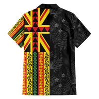 Hawaii Maoli Spirit Family Matching Off The Shoulder Long Sleeve Dress and Hawaiian Shirt Kakau Pattern With Flower Lei LT05 - Polynesian Pride