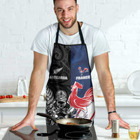 France And New Zealand Rugby Apron Les Bleus Rooster With Maori Tiki LT05 - Polynesian Pride
