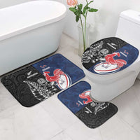 France And New Zealand Rugby Bathroom Set Les Bleus Rooster With Maori Tiki LT05 - Polynesian Pride