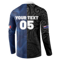 France And New Zealand Rugby Custom Button Sweatshirt Les Bleus Rooster With Maori Tiki LT05 - Polynesian Pride