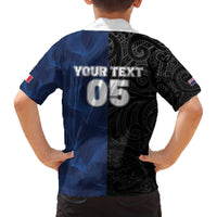 France And New Zealand Rugby Custom Family Matching Off The Shoulder Long Sleeve Dress and Hawaiian Shirt Les Bleus Rooster With Maori Tiki LT05 - Polynesian Pride
