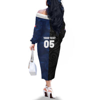 France And New Zealand Rugby Custom Family Matching Off The Shoulder Long Sleeve Dress and Hawaiian Shirt Les Bleus Rooster With Maori Tiki LT05 - Polynesian Pride