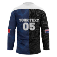 France And New Zealand Rugby Custom Hockey Jersey Les Bleus Rooster With Maori Tiki - Polynesian Pride