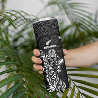 France And New Zealand Rugby Custom Skinny Tumbler Les Bleus Rooster With Maori Tiki LT05 - Polynesian Pride