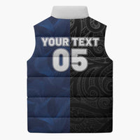 France And New Zealand Rugby Custom Sleeveless Puffer Jacket Les Bleus Rooster With Maori Tiki LT05 - Polynesian Pride