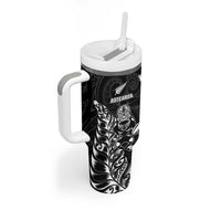 France And New Zealand Rugby Custom Tumbler With Handle Les Bleus Rooster With Maori Tiki LT05 - Polynesian Pride