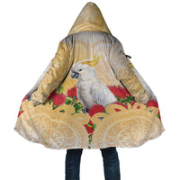 New Zealand Aotearoa Cockatoo Cloak Maori Pattern With Pohutukawa Flowers