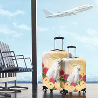 New Zealand Aotearoa Cockatoo Luggage Cover Maori Pattern With Pohutukawa Flowers LT05 - Polynesian Pride