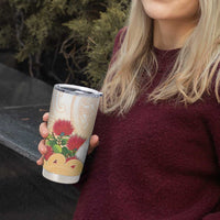 New Zealand Aotearoa Cockatoo Tumbler Cup Maori Pattern With Pohutukawa Flowers