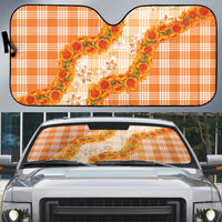 Orange Hawaii Palaka Auto Sun Shade Hawaiian Ilima Lei