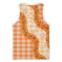 Orange Hawaii Palaka Basketball Jersey Hawaiian Ilima Lei