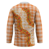 Orange Hawaii Palaka Hockey Jersey Hawaiian Ilima Lei LT05 - Polynesian Pride