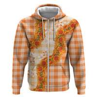 Orange Hawaii Palaka Hoodie Hawaiian Ilima Lei