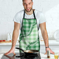 Green Hawaii Palaka Apron Hawaiian Pikake Lei