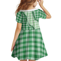 Green Hawaii Palaka Family Matching Long Sleeve Bodycon Dress and Hawaiian Shirt Hawaiian Pikake Lei LT05 - Polynesian Pride