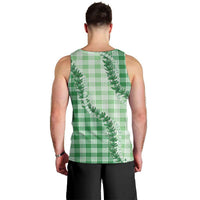 Green Hawaii Palaka Men Tank Top Hawaiian Pikake Lei