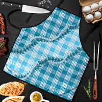 Blue Hawaii Palaka Apron Hawaiian Pikake Lei